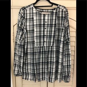 Loft covered button tunic blouse small